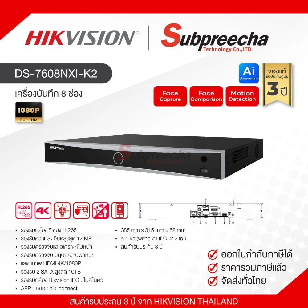 DS7608NXIK21145 ทรัพย์ปรีชา เทคโนโลยี