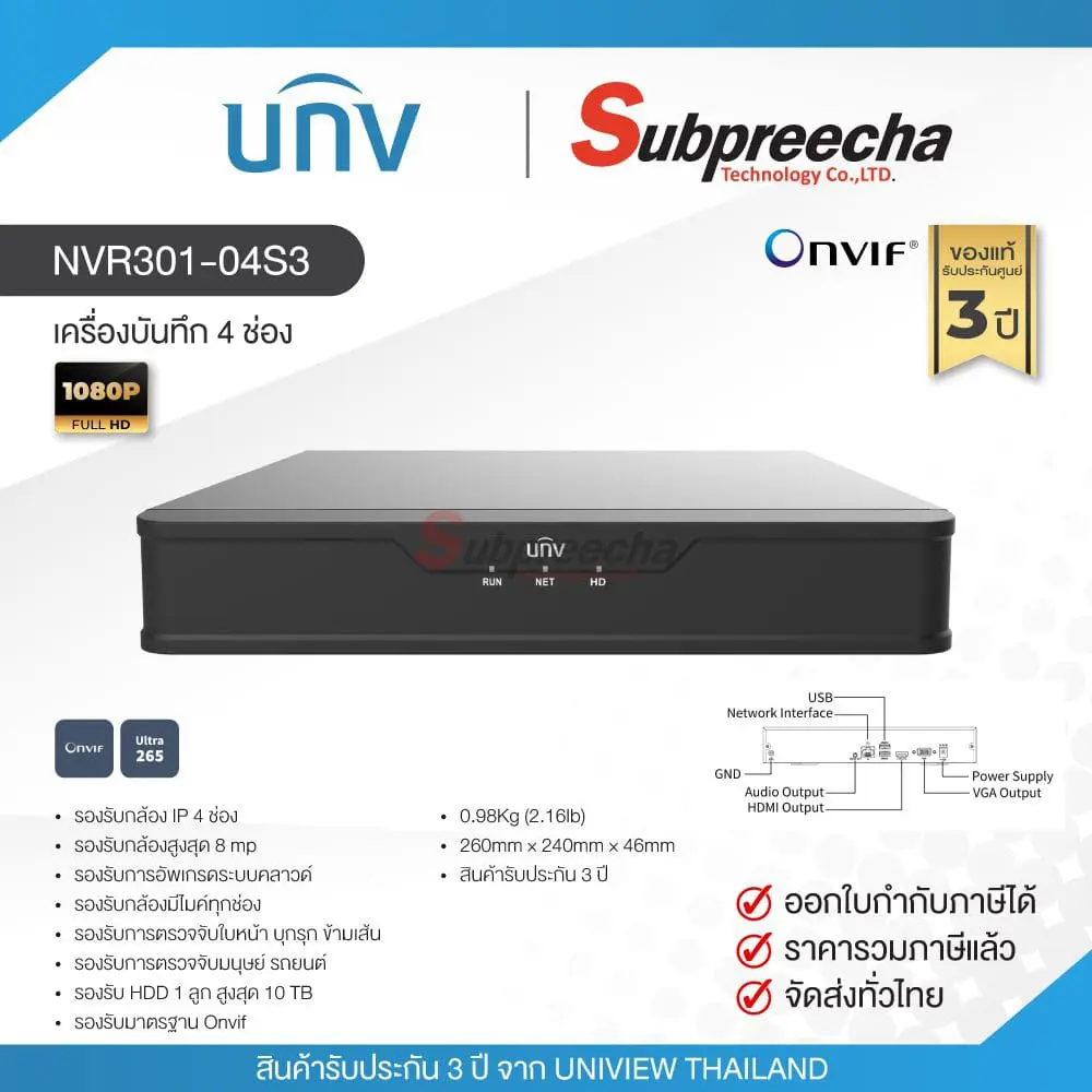 NVR30104S31324 ทรัพย์ปรีชา เทคโนโลยี