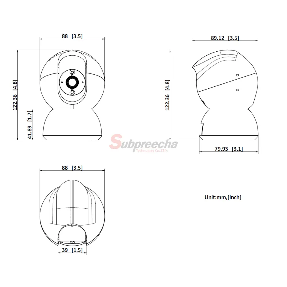 DS2CV2Q21G1IDW WDimensionsimage1 ทรัพย์ปรีชา เทคโนโลยี