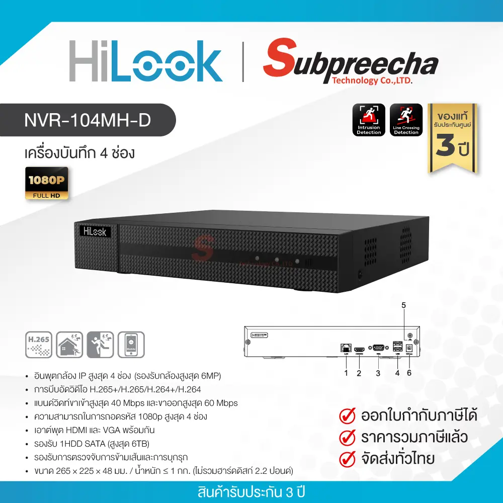 NVR104MHD33 ทรัพย์ปรีชา เทคโนโลยี