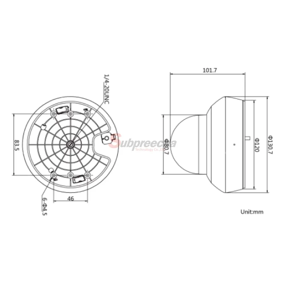DS2DE2A404IWDE3S6Dimensionsimage1 ทรัพย์ปรีชา เทคโนโลยี