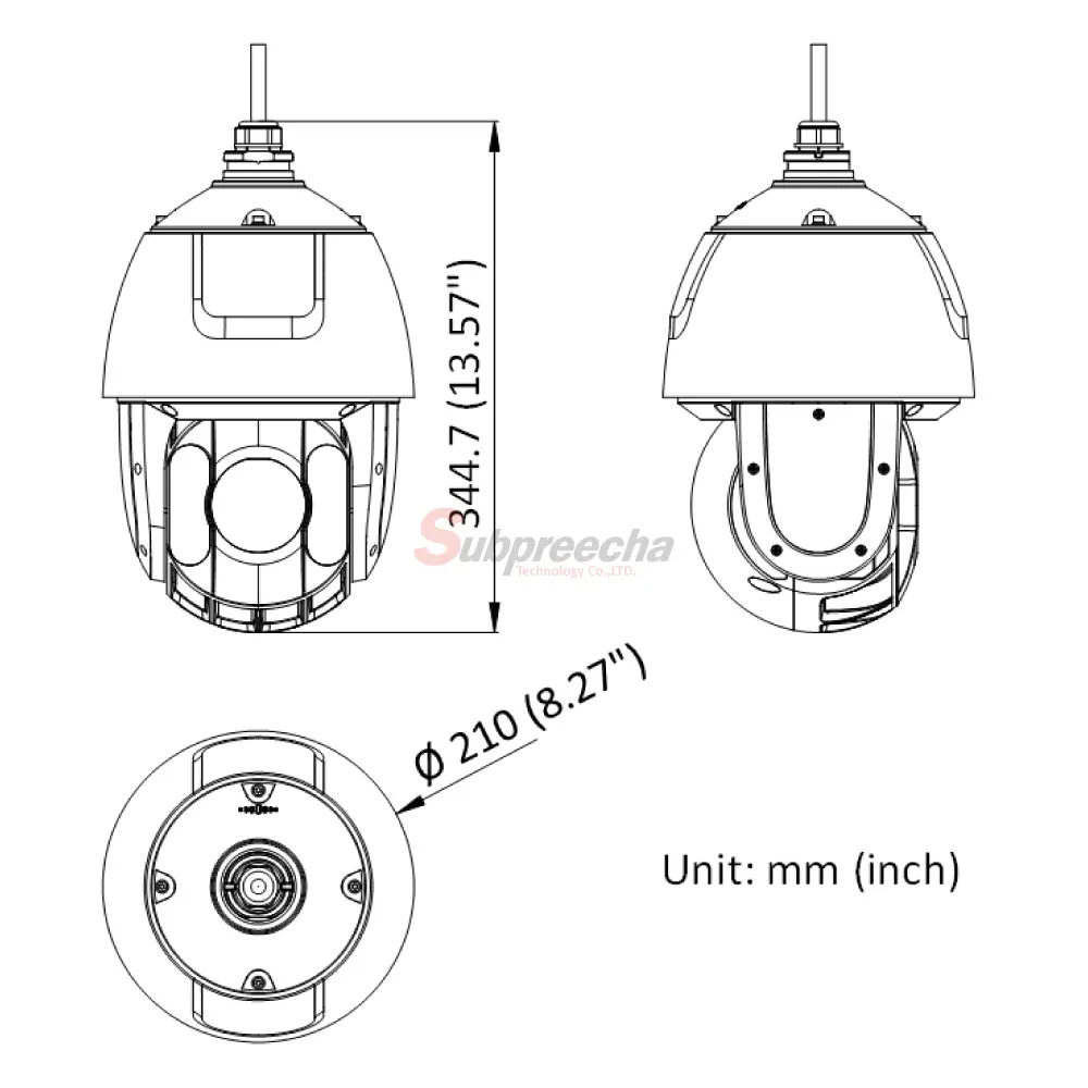 DS2DE5425IWAET5Dimensionsimage1 ทรัพย์ปรีชา เทคโนโลยี