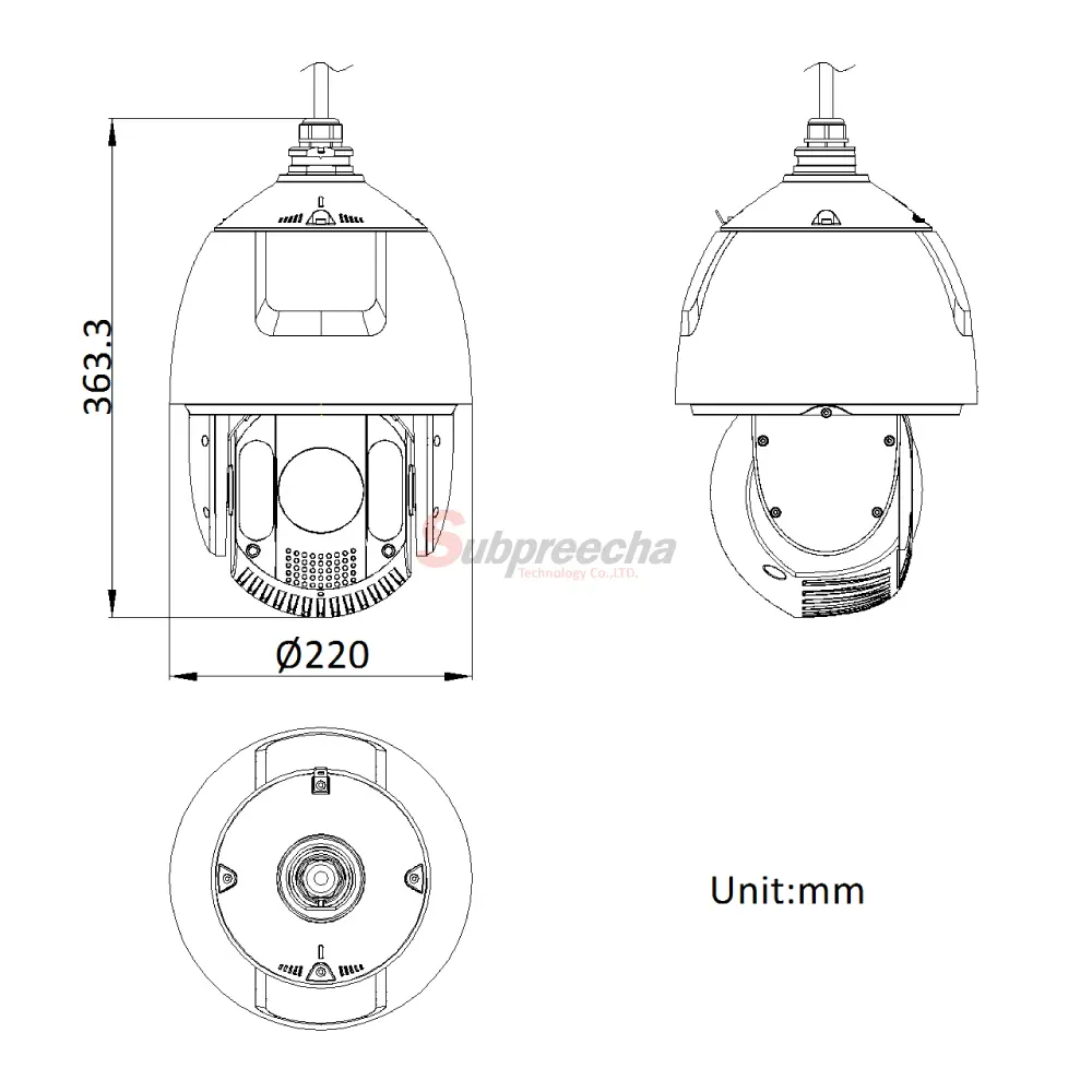 DS2DE7A432IWAEBT5Dimensionsimage1 ทรัพย์ปรีชา เทคโนโลยี