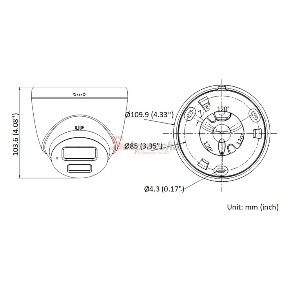 DS2CD1327G0LUFDimensionsimage1 ทรัพย์ปรีชา เทคโนโลยี