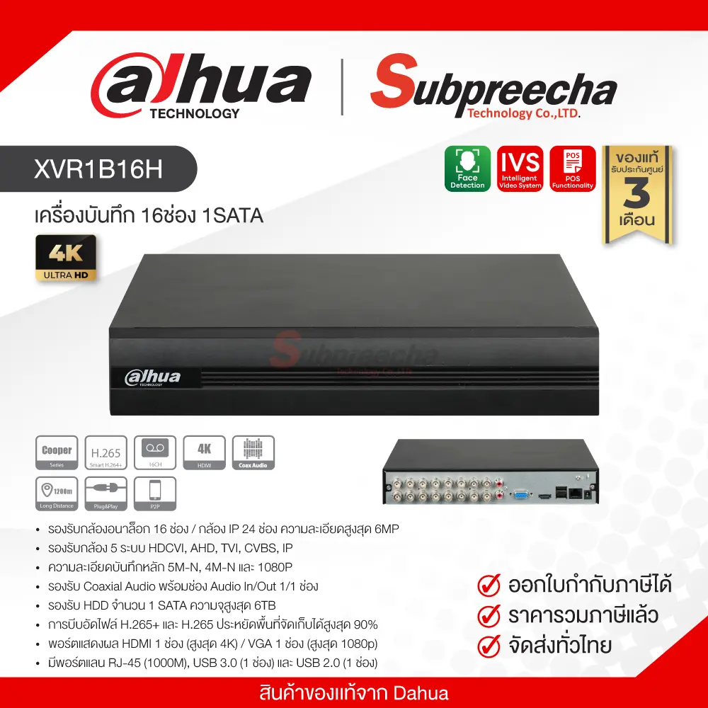 XVR1B16H31 ทรัพย์ปรีชา เทคโนโลยี